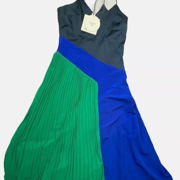 Women's Pleated Dress -CUSHNIE -black/Blue… - Picture 13 of 14